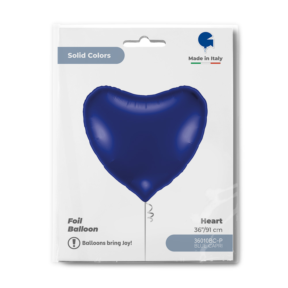 Шар (36''/91 см) Сердце, Темно-синий, 1 шт. в уп.