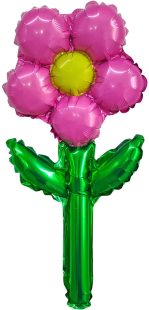 Шар с клапаном (17''/43 см) Мини-цветок, Розовый, 5 шт. в уп. (цв.этик.)