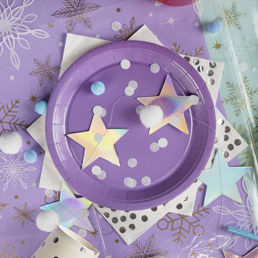 Сервировочные салфетки, Конфетти, Белый/Серебро, Металлик, 33*33 см, 12 шт.