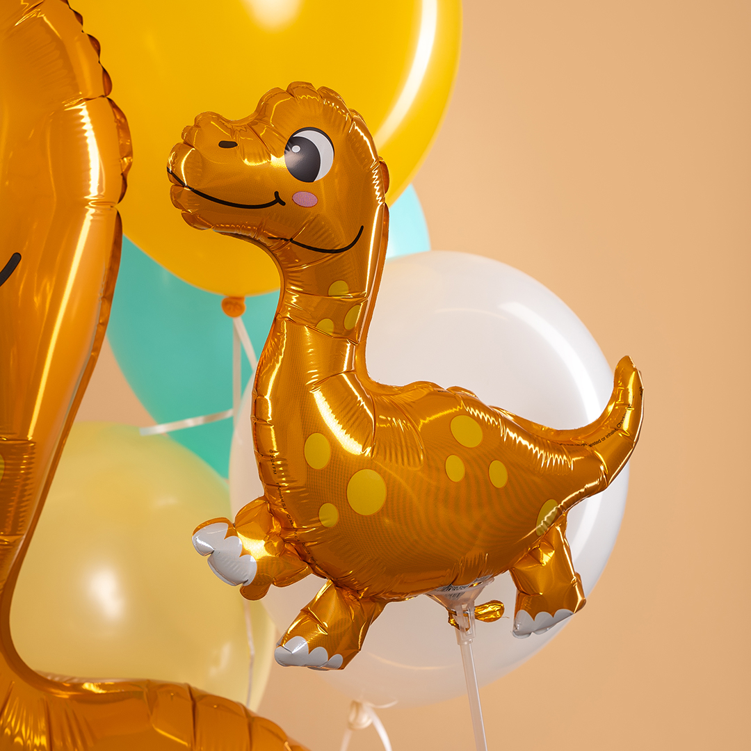 Шар (10''/25 см) Мини-фигура, Динозаврик Диплодок, 1 шт.