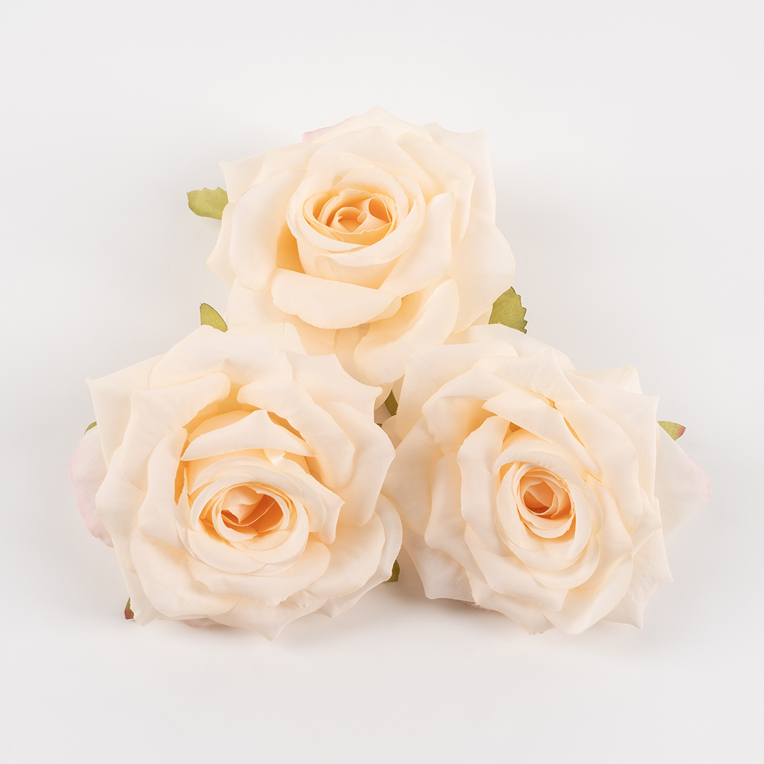 Роза (бутон), искусственная, Персиковый, 9 см, 3 шт. в упак. 