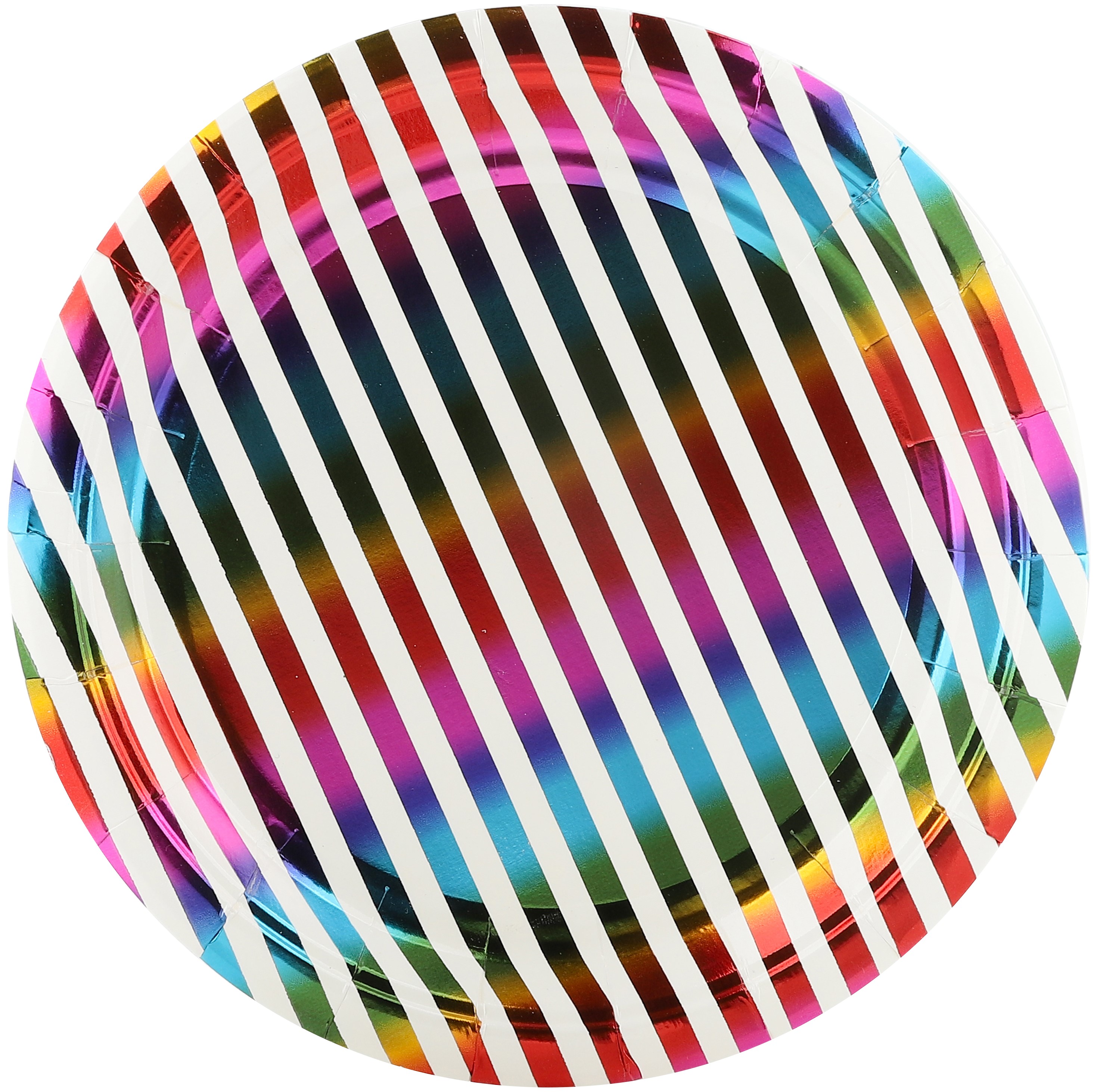 Тарелки (7''/18 см) Полосы, Радужный перелив, Металлик, 6 шт.