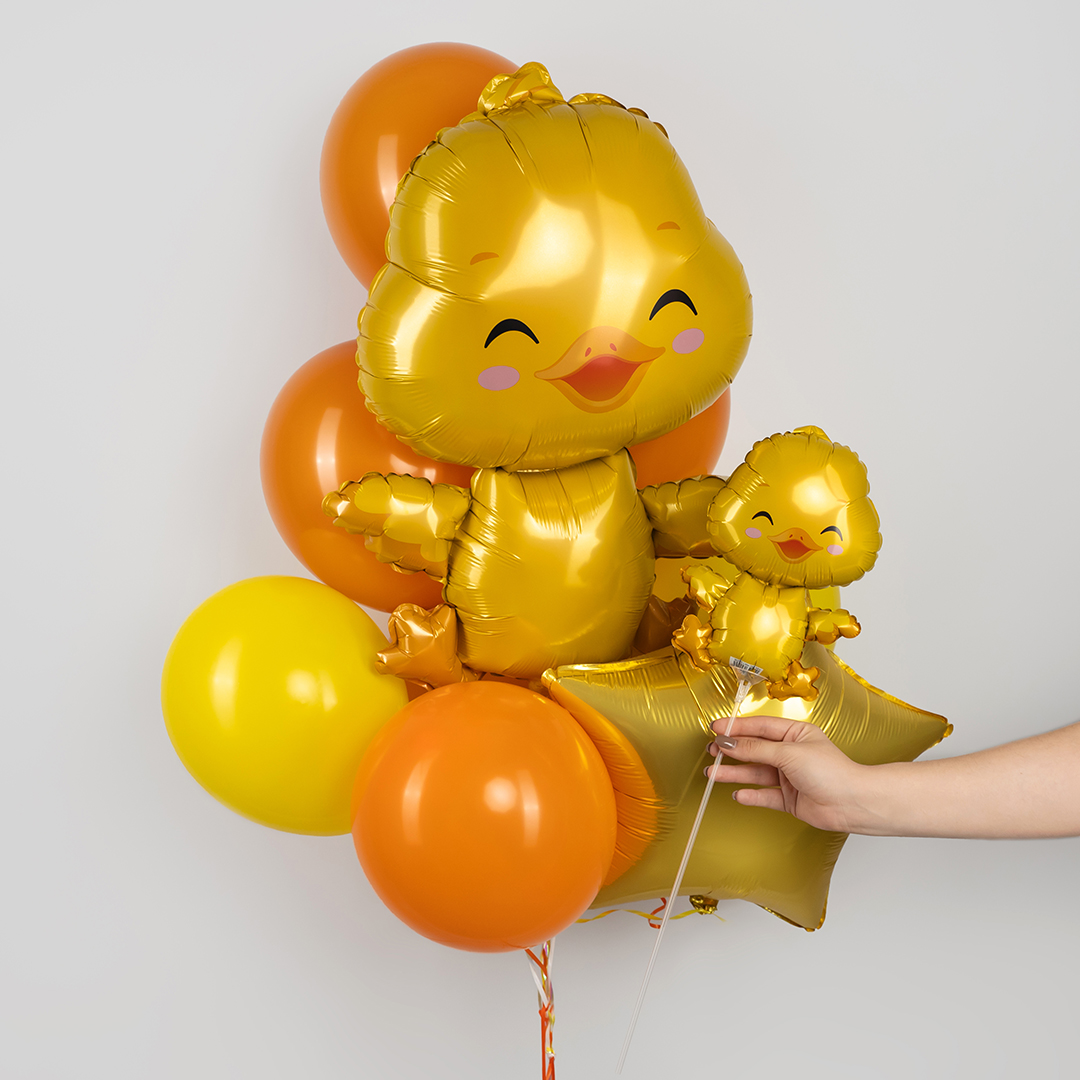 Шар (13''/33 см) Мини-фигура, Маленький утенок, 1 шт.