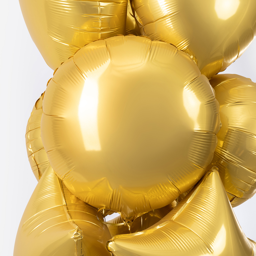 Шар (18''/46 см) Круг, Золото, Сатин, 1 шт.