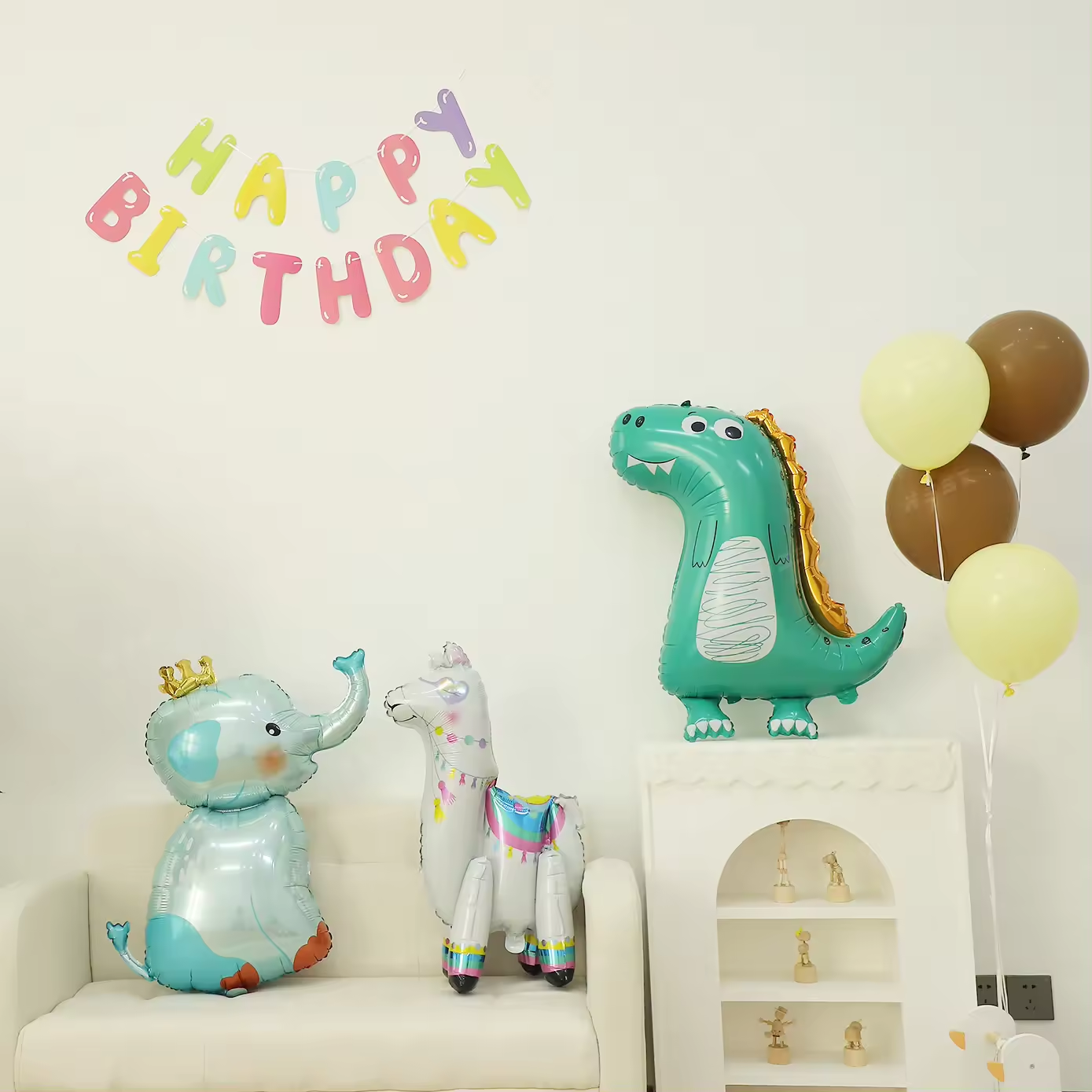 Шар (39''/99 см) Фигура, Слоненок в короне, 1 шт.