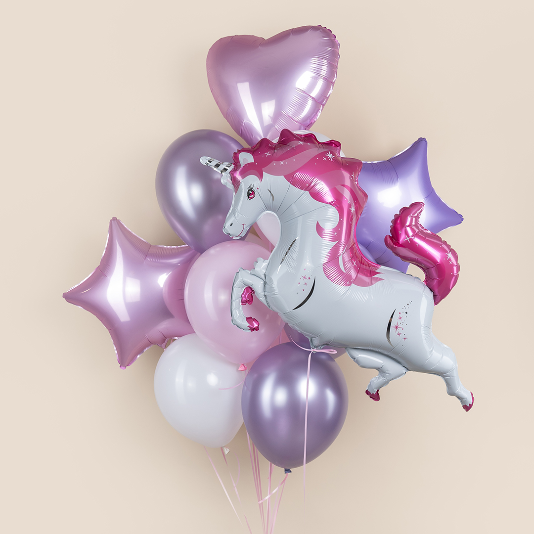 Шар (37''/94 см) Фигура, Звездный Единорог, Розовый, 1 шт.