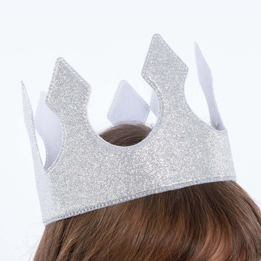 Корона тканевая, Классика, ОГ 58 см, Серебро, 1 шт. 