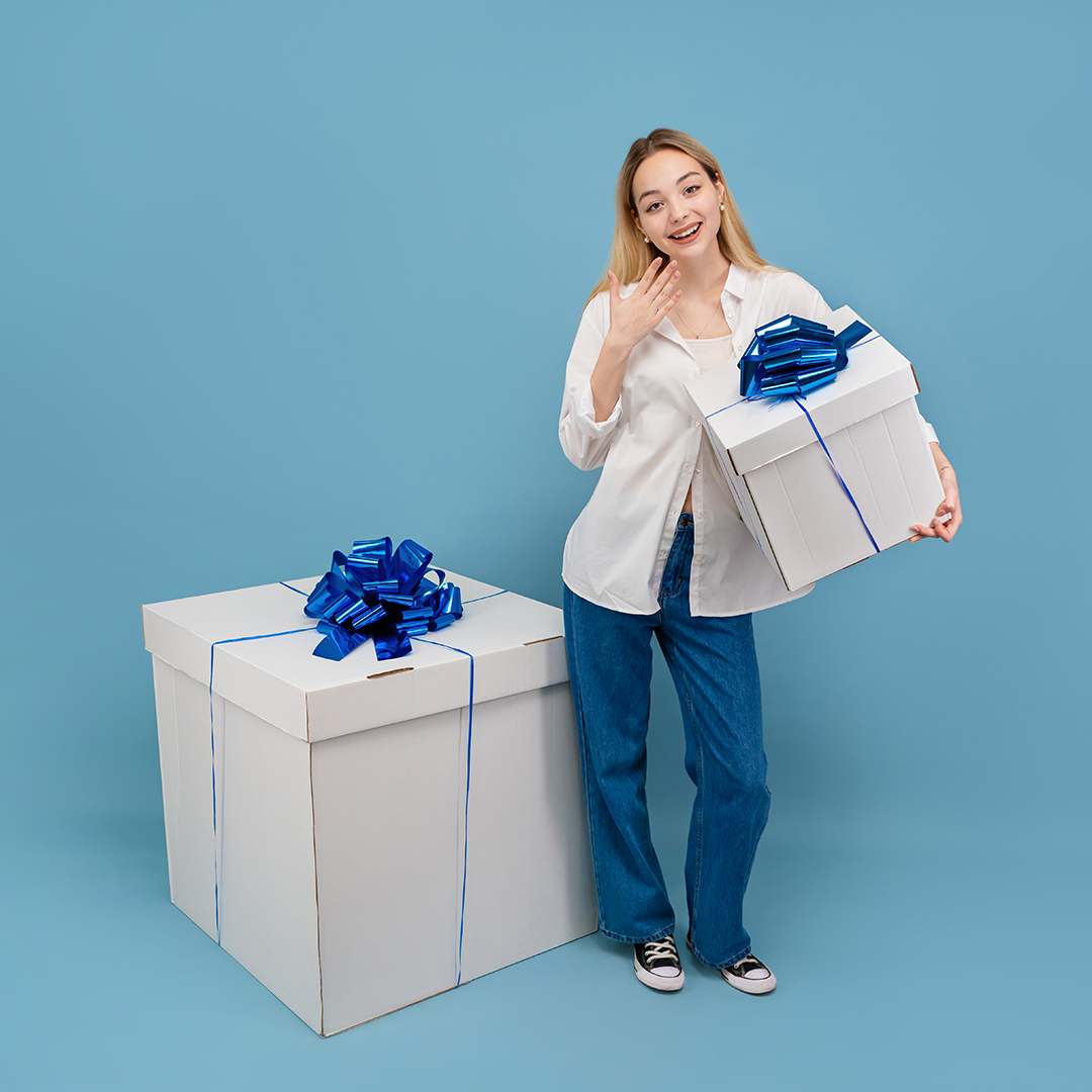 Бант Шар, Синий, Металлик, 21 см, 1 шт. в упак. 