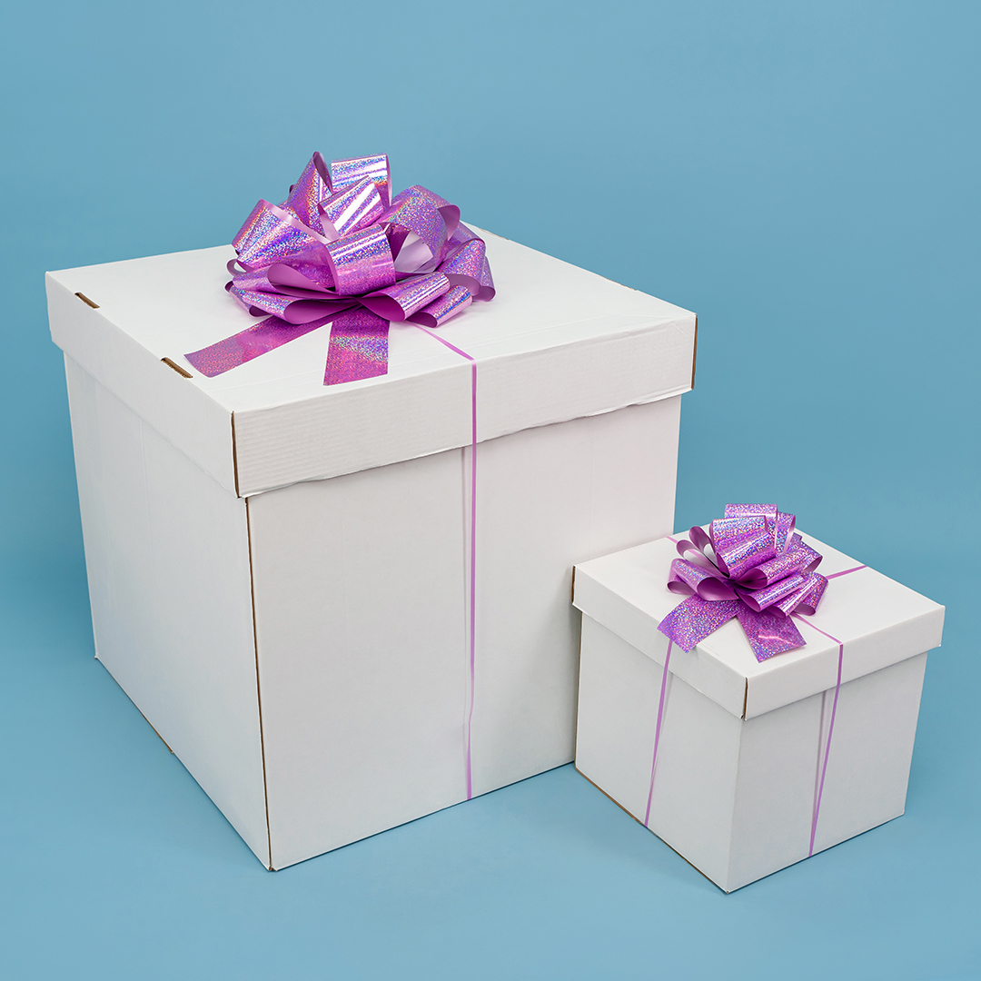 Бант Шар, Розовый, Голография, 21 см, 1 шт. в упак. 