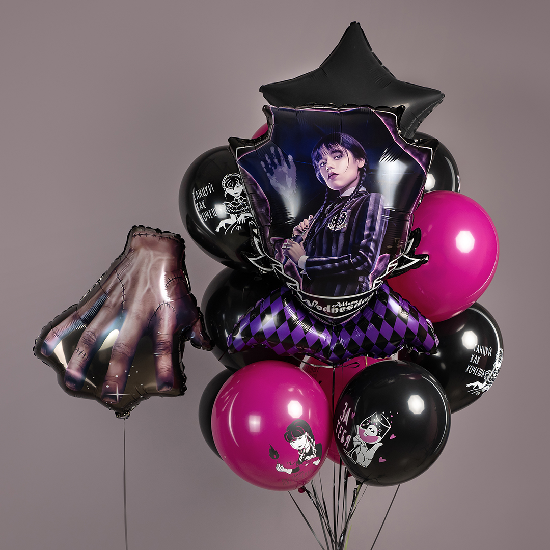 Шар (31''/79 см) Фигура, Мрачная стори, Уэнсдей, 1 шт.