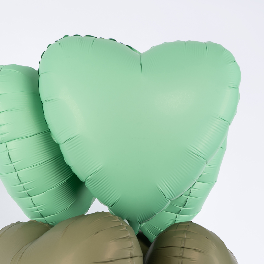 Шар (18''/46 см) Сердце, Мятный, Матовый, 1 шт.