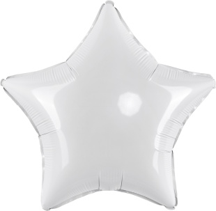 Шар (18''/46 см) Звезда, Белый, 1 шт.