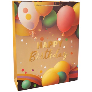 Пакет подарочный, 210гр, Happy Birthday, Праздничный микс, Дизайн №4, 70*50*20 см, 1 шт.