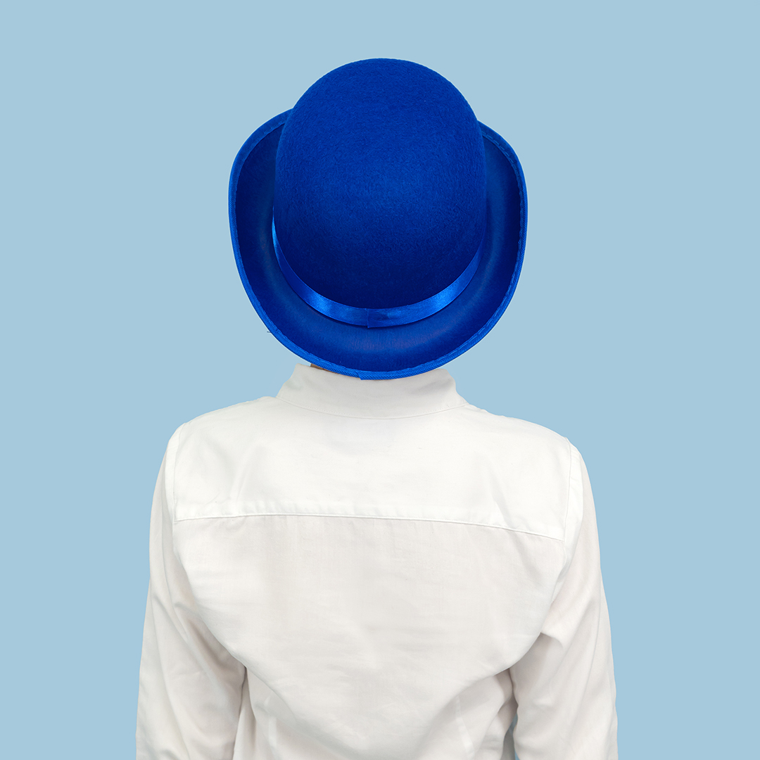 Шляпа Котелок, фетр, Синий, 56-58 разм., 1 шт. 