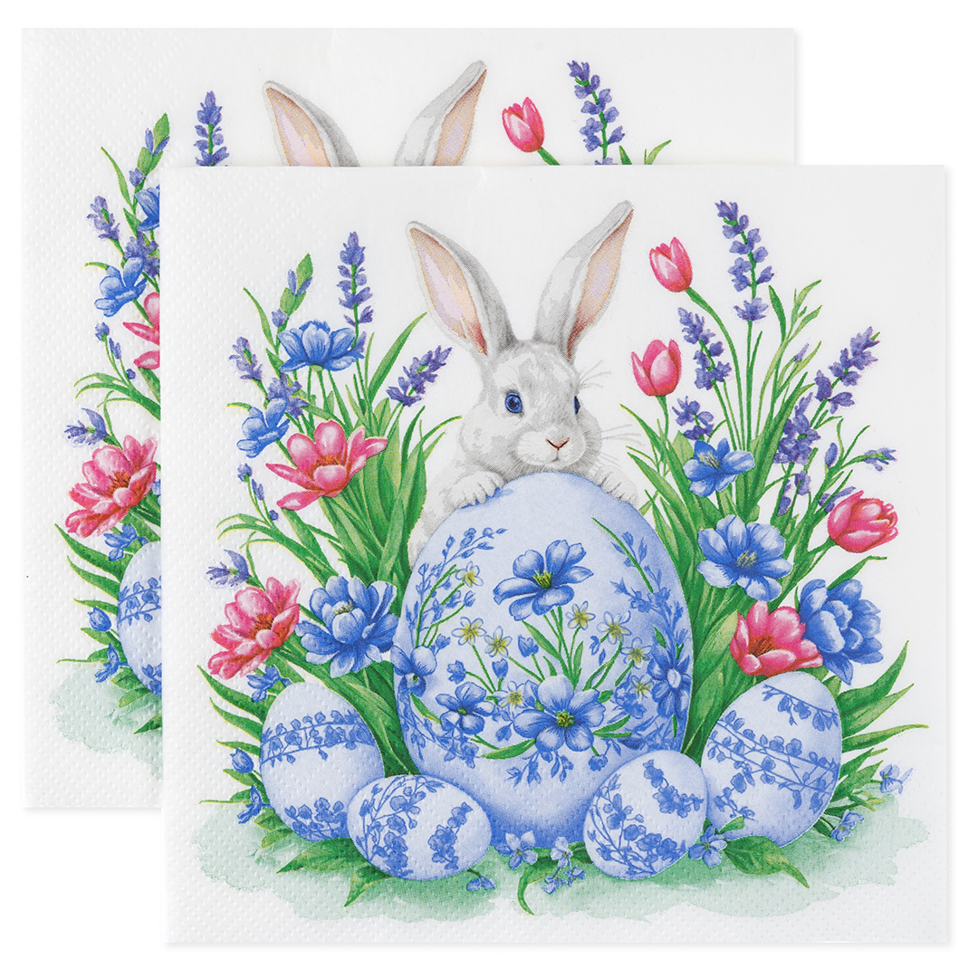 Сервировочные салфетки, Кролик с пасхальным яйцом, 33*33 см, 20 шт.