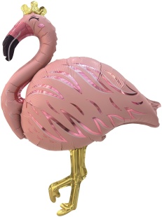 Шар (37''/94 см) Фигура, Фламинго, Нежно-розовый, Сатин, 1 шт. в уп.