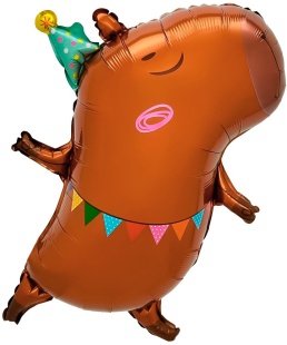 Шар (26''/66 см) Фигура, Капибара на вечеринке, 1 шт. в уп.