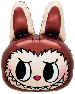 Шар (27''/69 см) Фигура, Плюшевый эльф, Голова, Коричневый, 1 шт.