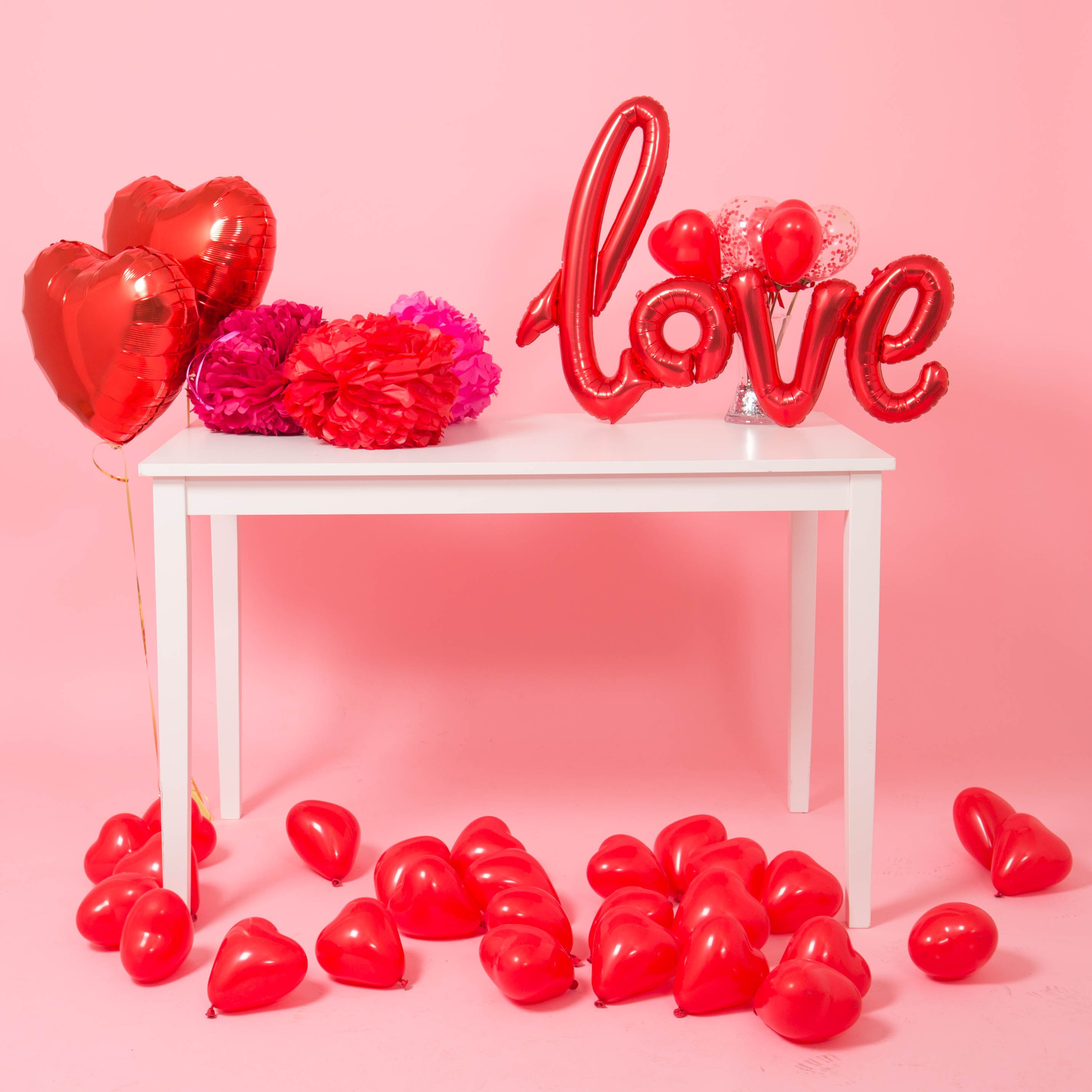 Шар (6''/15 см) Сердце, Красный (015), пастель, 100 шт.