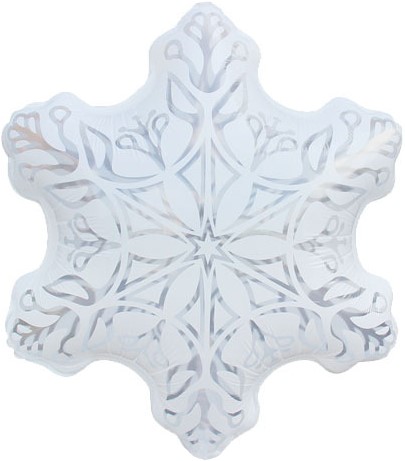 Шар (24''/61 см) Фигура, Снежинка, Белый, 1 шт. в уп.