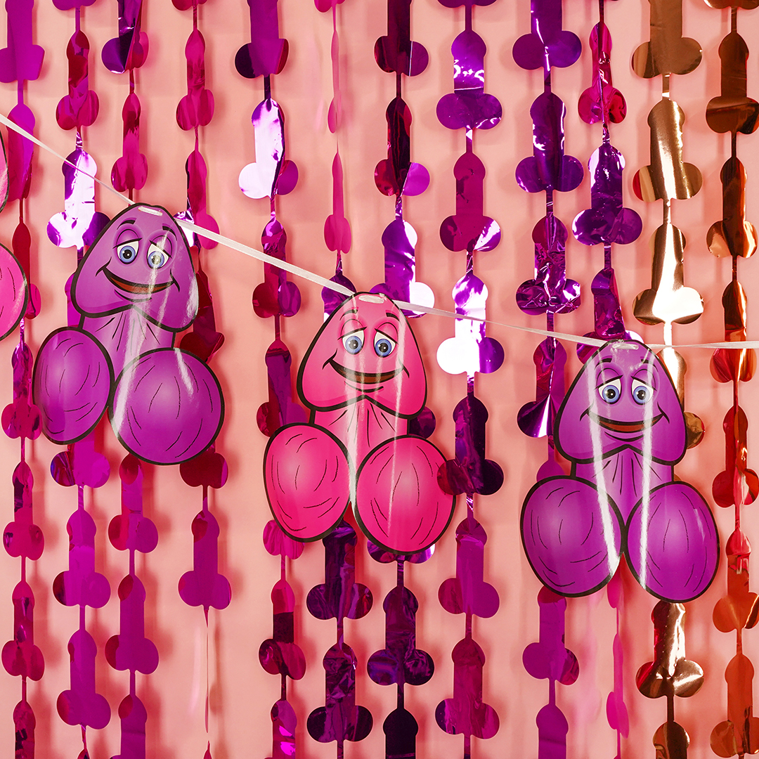 Занавес Дождик на Девичник, Фуксия, Металлик, 100*200 см, 1 шт.