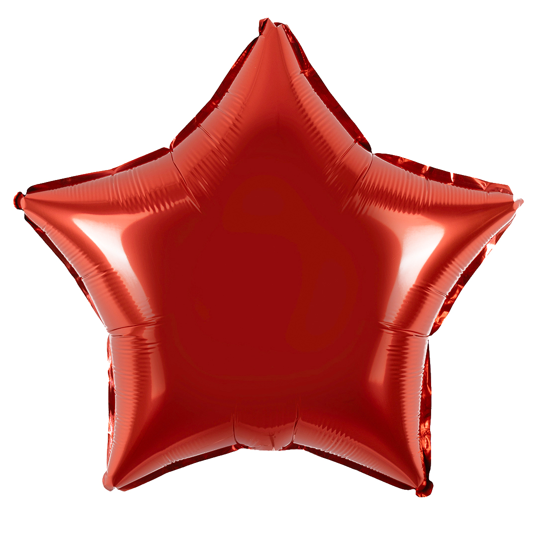 Шар (24''/61 см) Звезда, Красный, Металлик, 1 шт.