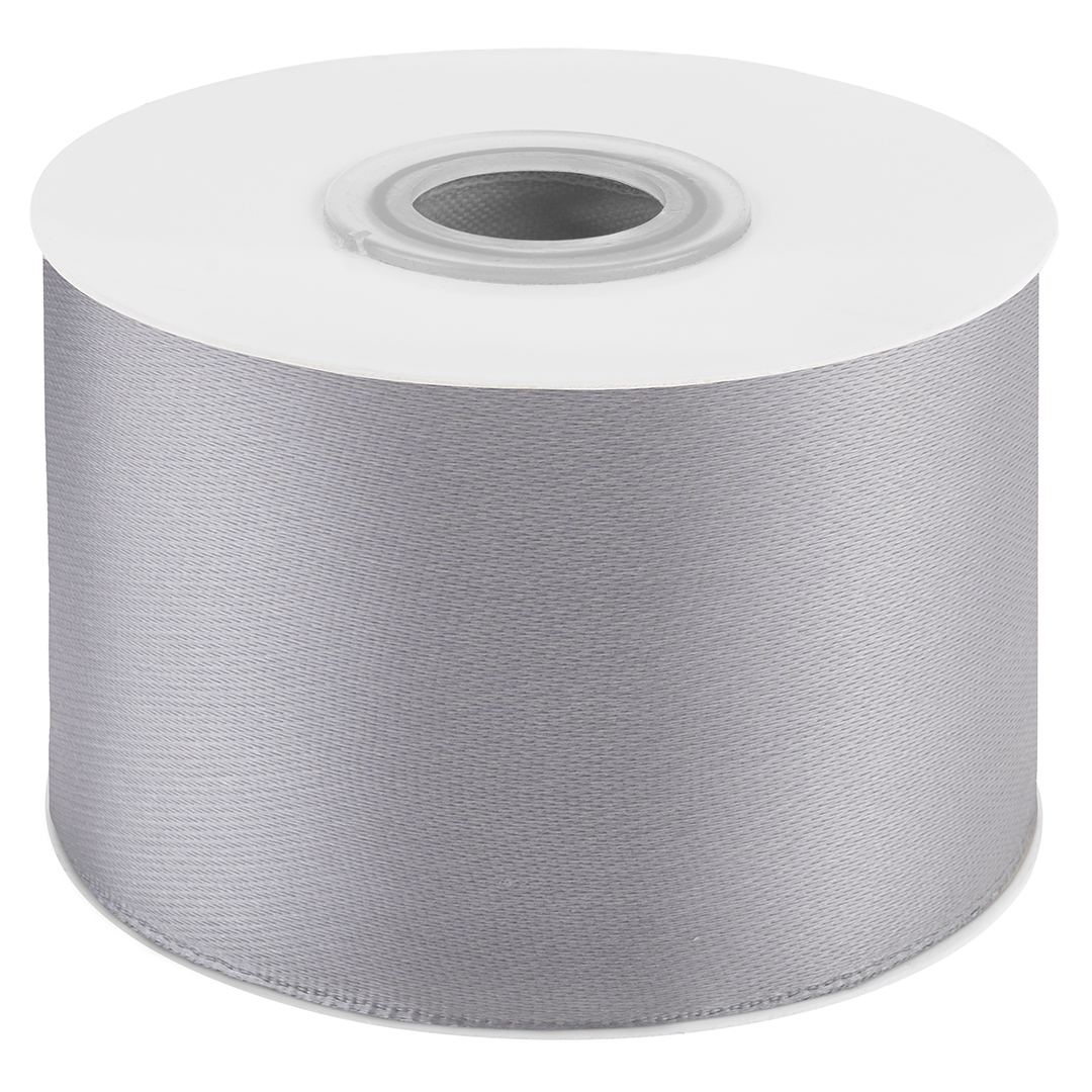 Лента атласная (5 см*22,85 м) Серебро, 1 шт.