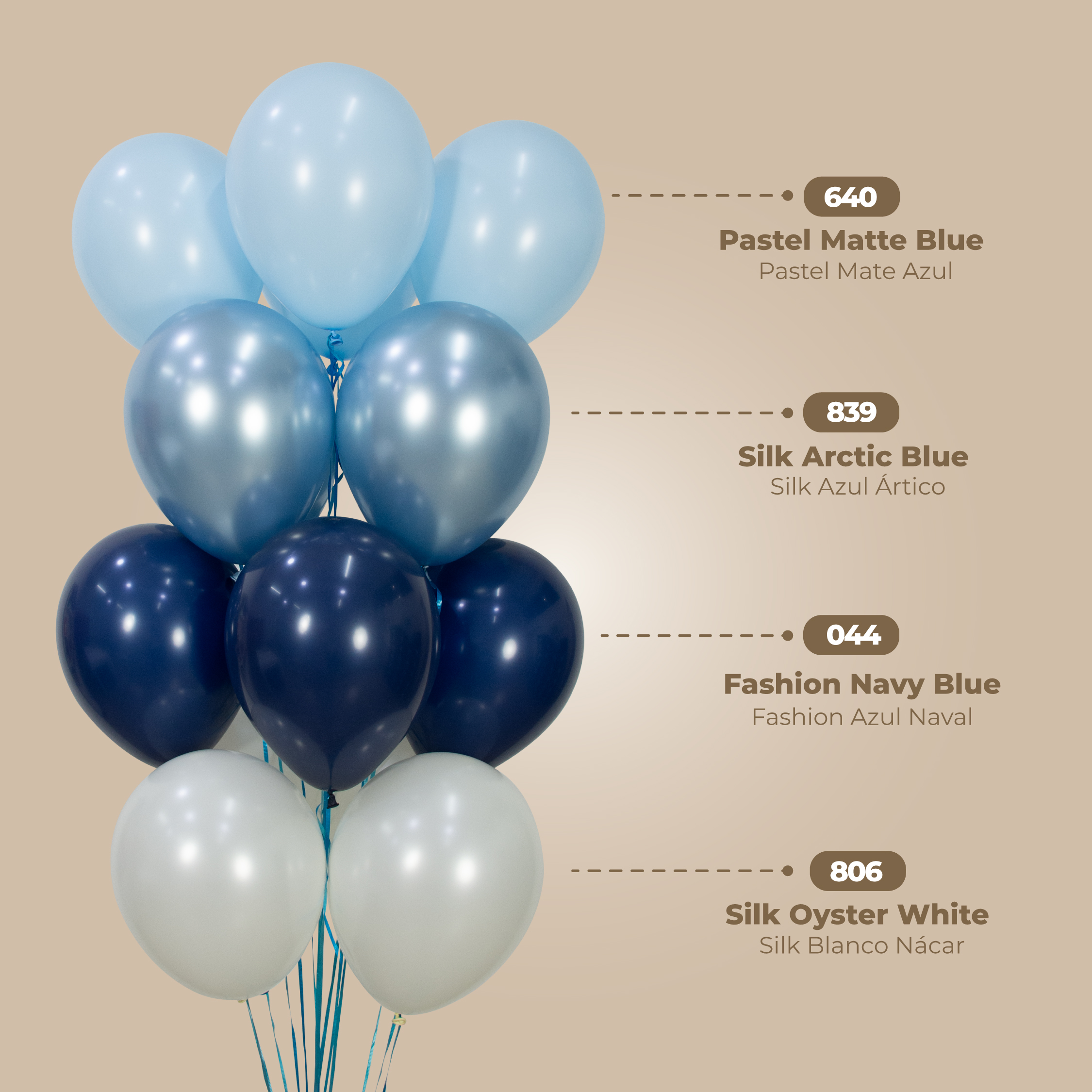 Шар (12''/30 см), Нежно-голубой (640), макарунс, 50 шт.