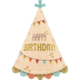 Шар (26''/66 см) Фигура, Праздничный колпачок, 1 шт.