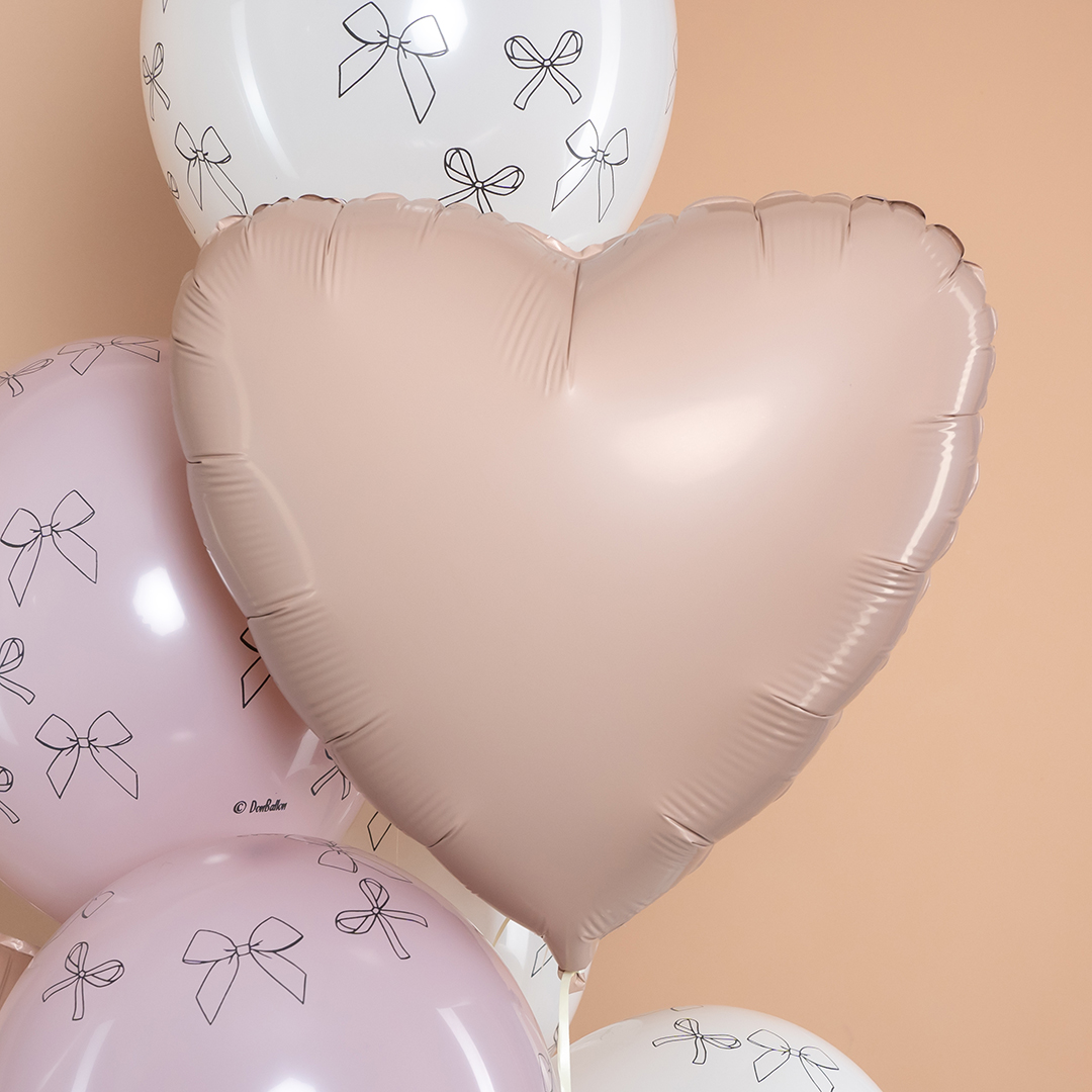 Шар (18''/46 см) Сердце, Винтажная роза, Матовый, 1 шт.