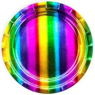 Тарелки (7''/18 см) Радужный перелив, Металлик, 6 шт.