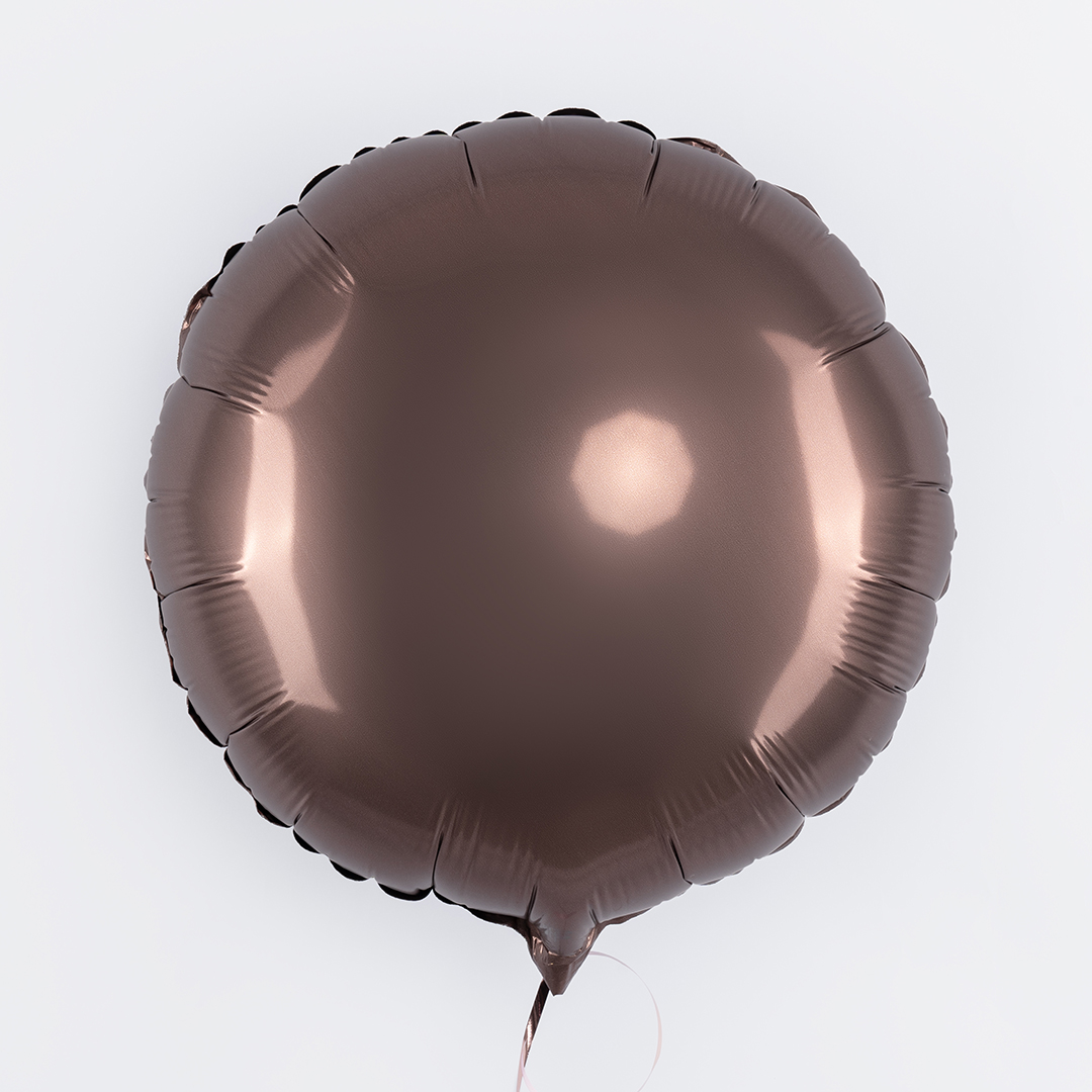 Шар (18''/46 см) Круг, Шоколад, Сатин, 1 шт.