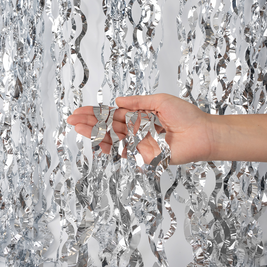 Занавес Волна, Серебро, Металлик, 100*200 см, 1 шт.