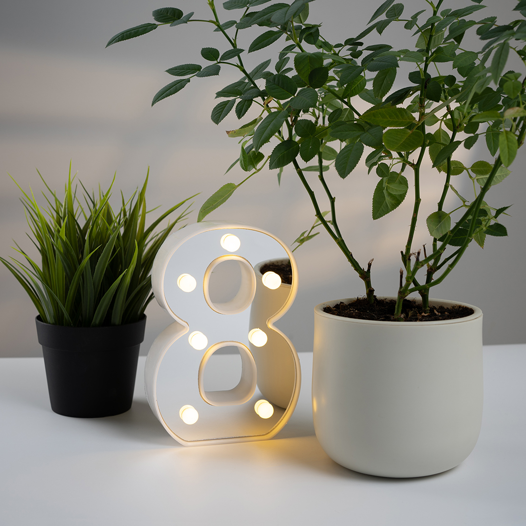 Световая фигура Цифра, 8, 16 см. Серебро, 1 шт.