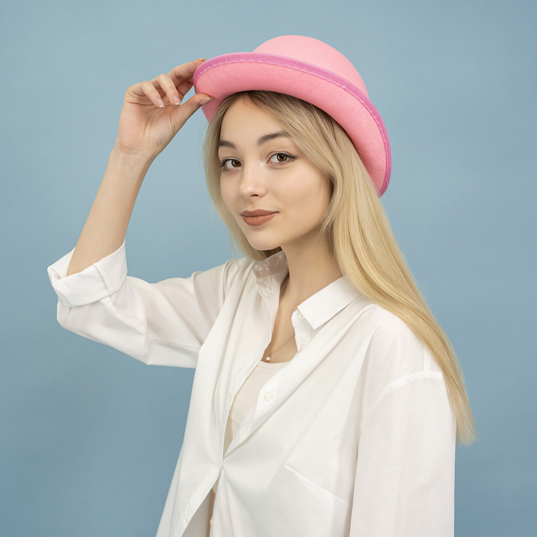 Шляпа Котелок, фетр, Розовый, 56-58 разм., 1 шт. 