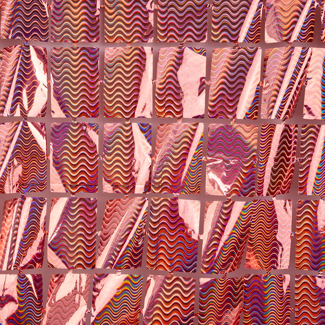 Занавес Прямоугольники, Розовое Золото, Голография, 100*200 см, 1 шт.