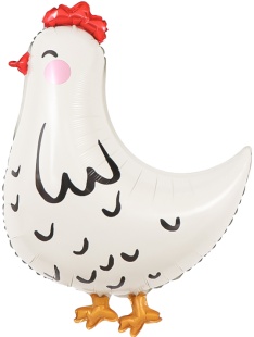 Шар (30''/76 см) Фигура, Курица, Белый, 1 шт. в уп.