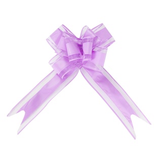 Текстильный бант Бабочка, Широкая полоса, Сиреневый, 15 см, 10 шт. в упак. 