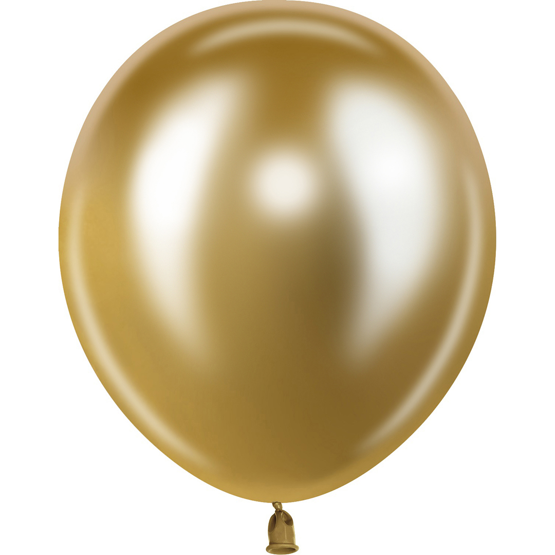 Шар (5''/13 см), Золото, хром, 50 шт.