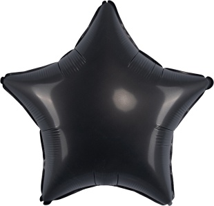 Шар (18''/46 см) Звезда, Черный, Сатин, 1 шт.