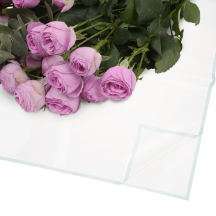 Упаковочная пленка 47мкр (0,57*0,57 м) Узкая кайма, Прозрачный/Голубой, Глянец, 20 шт.