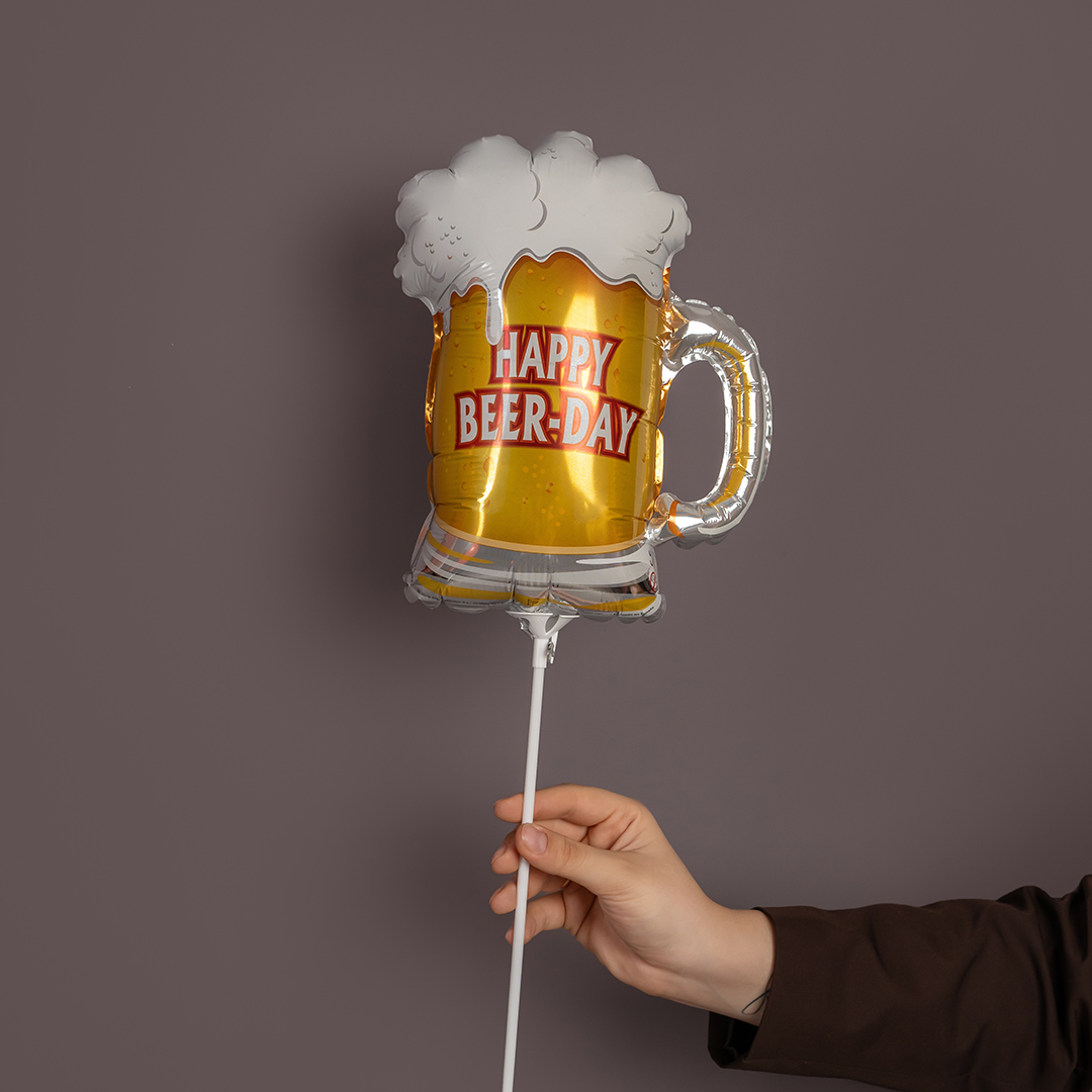 Шар (11''/28 см) Мини-фигура, Пиво в кружке, 1 шт.