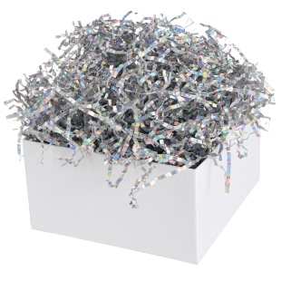 Наполнитель для коробок, Подарочная Классика, ПП, Серебро, Голография, 50 г.