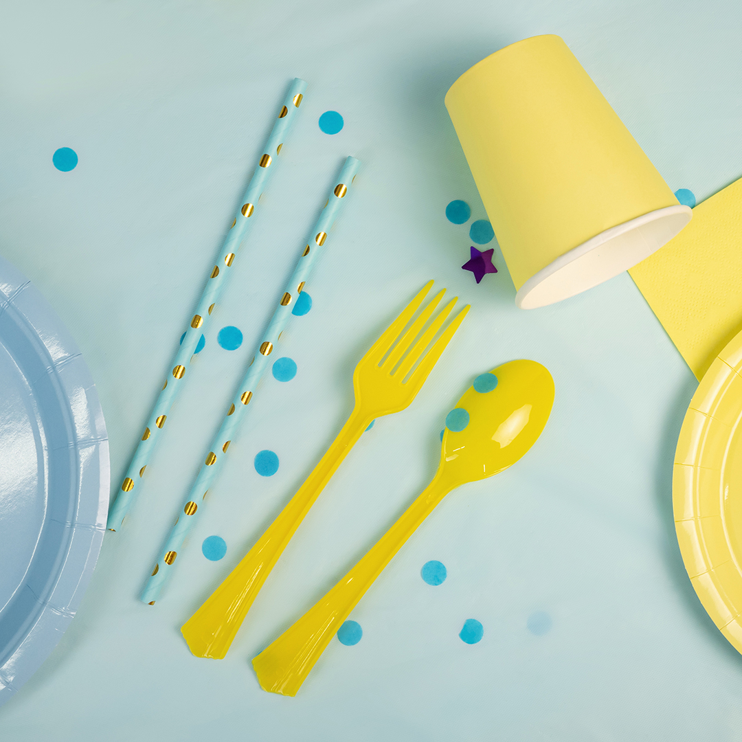 Ложки, Премиум, Желтый, 16 см, 10 шт. в упак. 