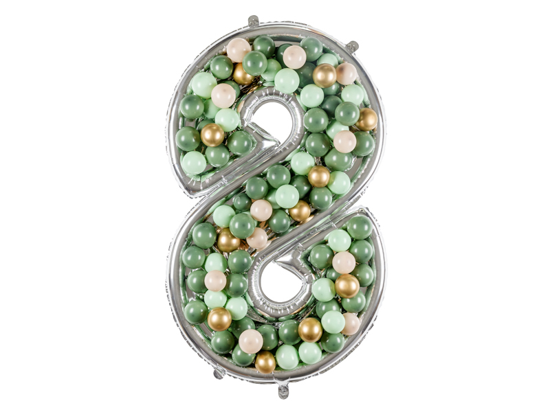 Шар (65''/165 см) Цифра, 8 Каркасная, 1 шт. в уп.