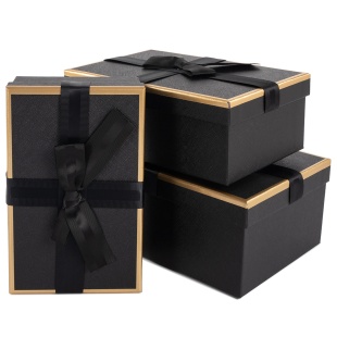 Набор коробок  Стильный презент, Черный, 23*16*9,5 см, 3 шт. в упак. 