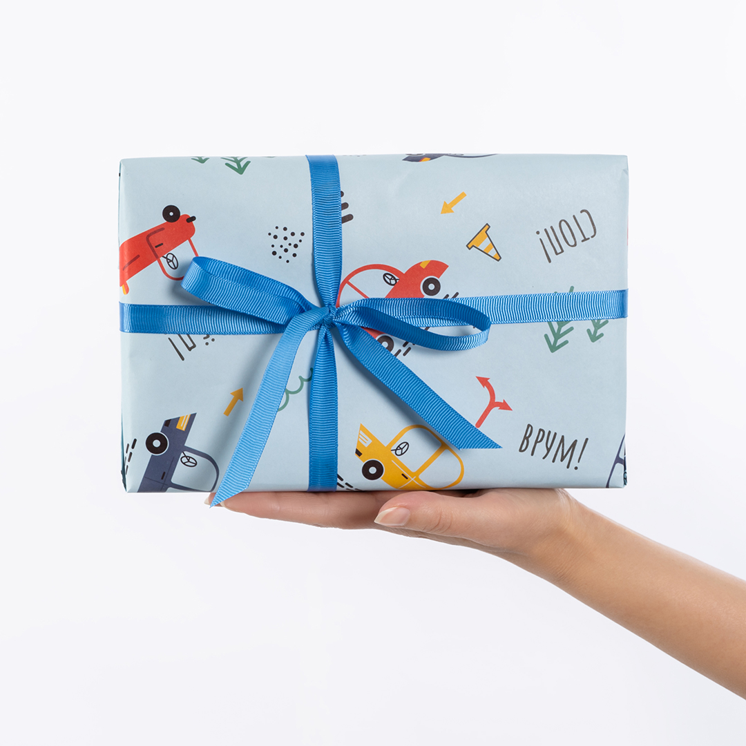 Упаковочная бумага 80гр (0,7*1 м) Машинки, 10 шт.