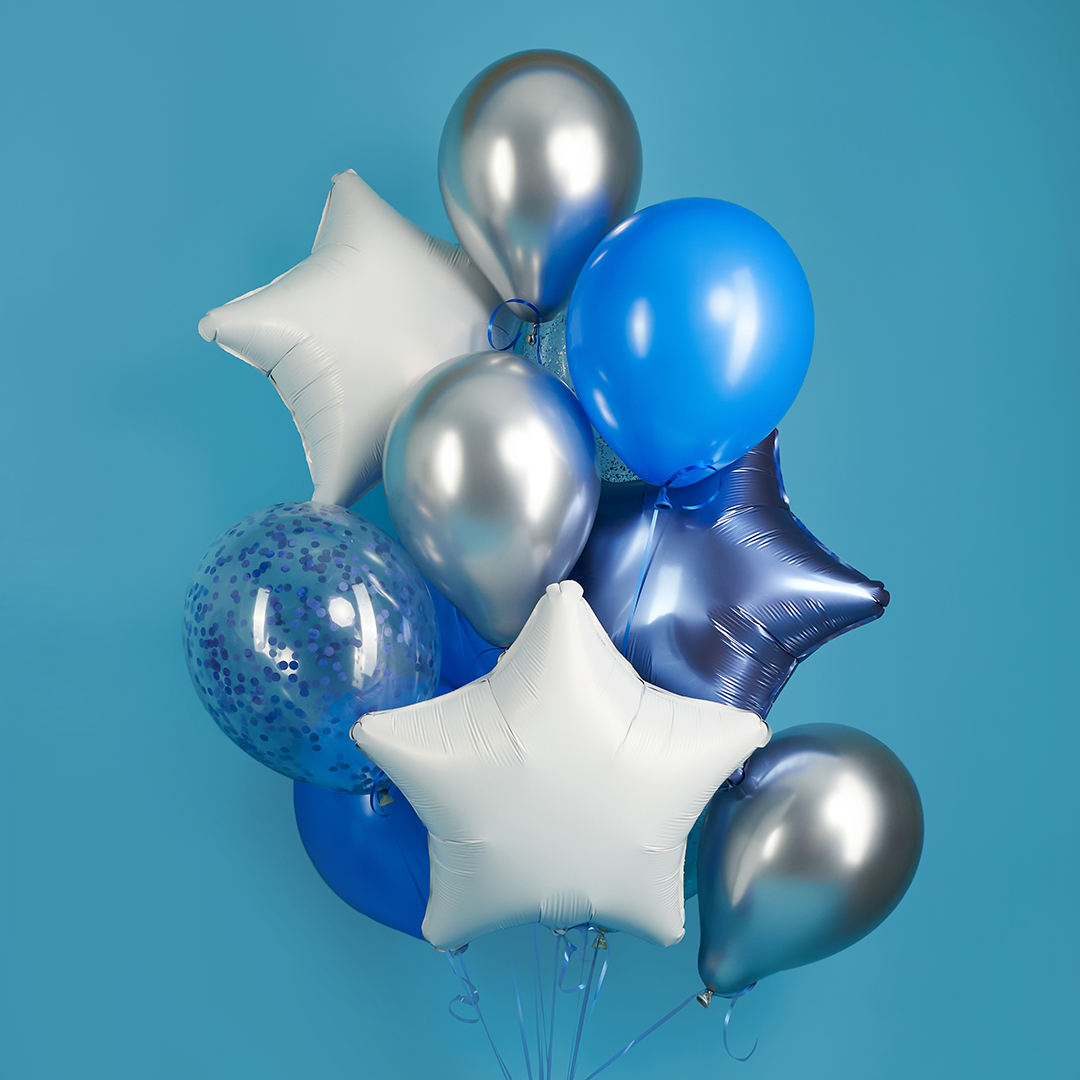 Шар (19''/48 см) Звезда, Белый, 1 шт.