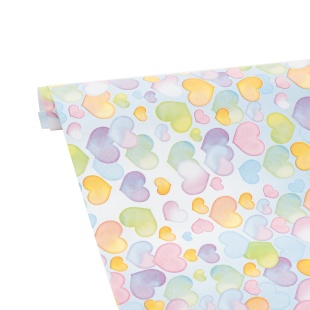 Упаковочная бумага (0,7*1 м) Нежность, Воздушные сердца, 1 шт.