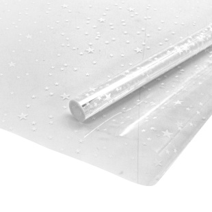 Упаковочная пленка 40мкм (0,7*7,5 м) Звездочки, Белый, 1 шт.